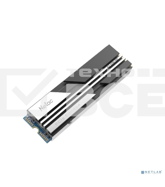 Накопитель SSD Netac NV5000, 500GB, M.2 2280, PCIe 4.0 x4, NVMe, R/W 5000/2500, с радиатором