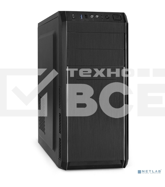 Компьютерный корпус Miditower ExeGate XP-334UC-XP600 (ATX, XP600 с вент. 12см, 1*USB+1*USB3.0+1*TypeC, аудио, черный)