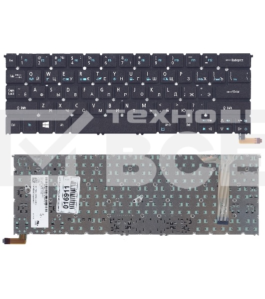 Клавиатура для ноутбука Acer Aspire R13 R7-371 R7-371T черная с подсветкой