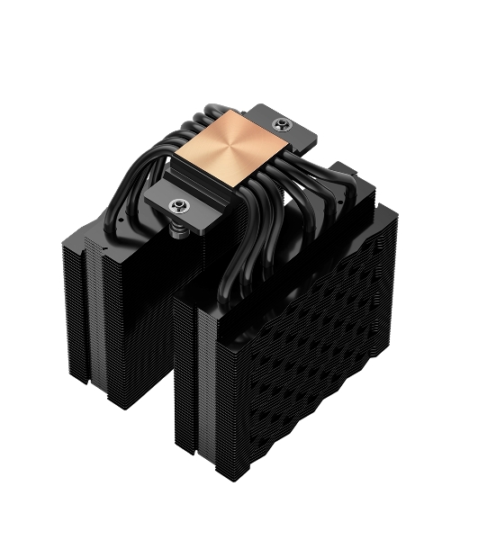 Кулер для процессора PCCooler RT620 BK (250W, 4-pin PWM, 157mm, Al/Cu, 6x6mm, 2x120mm, 73.32CFM, 34.9dBA, 2200RPM, S: 1851/1700/1200/115X, AM5/AM4, black)