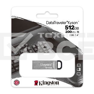 Флеш диск Kingston 512Gb DataTraveler Kyson USB Type-A, metal case, silver (DTKN/512GB)
