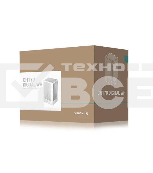 Компьютерный корпус Deepcool CH170 DIGITAL белый без БП mATX 1x120mm 1xUSB2.0 1xUSB3.0 audio bott PSU
