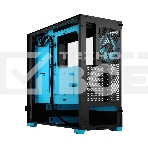 Компьютерный корпус без блока питания Fractal Design Pop Air RGb Cyan Core TG Clear Tint, Midi-Tower, 3x120мм RGb, 2xUSB-A 3.2 ATX, mATX, mITX черный/циан, фото7