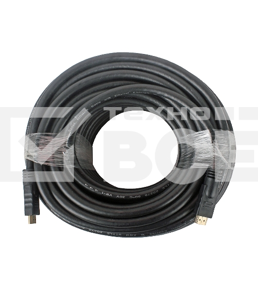 Кабель Cablexpert HDMI CC-HDMI4-30M, 19M/19M, v1.4, медь, позол.разъемы, экран, усилитель сигнала, 30м, черный, пакет