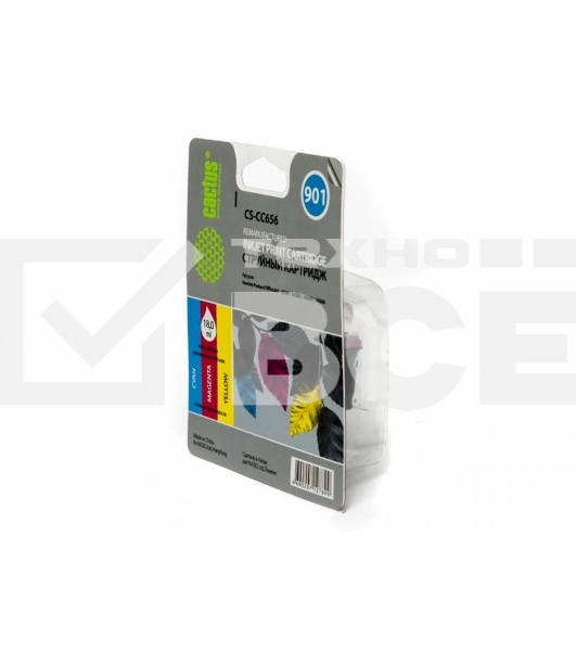 Картридж струйный Cactus CS-CC656 №901 многоцветный (18 мл.) для HP DJ 4500 series/J4524/J4535/J4580/J4624/J4660/J4680