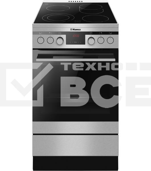 Плита электрическая Hansa FCCX58225 серебристый, конфорок 4 шт, духовка 65 л, 50 см x 85 см x 60 см