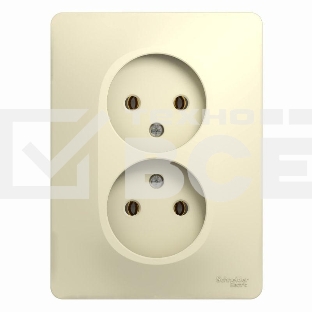 Розетка 2-м СП Glossa 16А IP20 без заземл. беж. SchE GSL000220