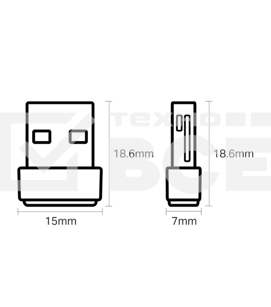 Адаптер TP-LINK Archer T2U NANO AC600 Nano Wi-Fi USB-адаптер