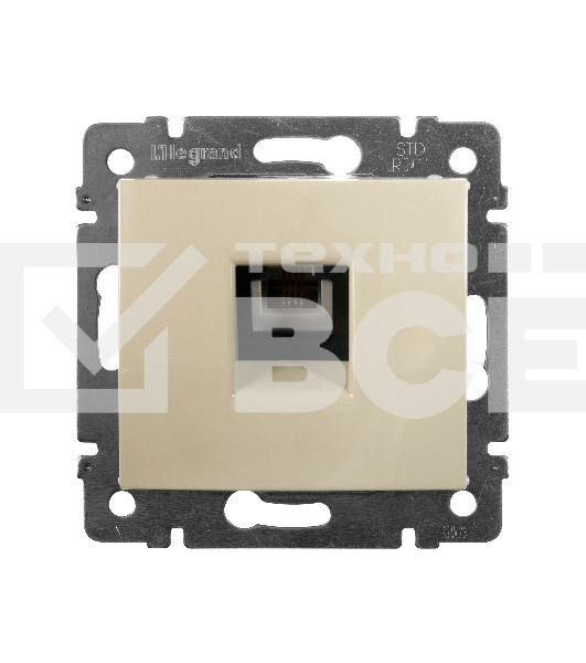 Розетка телефонная Valena RJ11 4 контакта 1 коннектор (слоновая кость) Legrand 774338