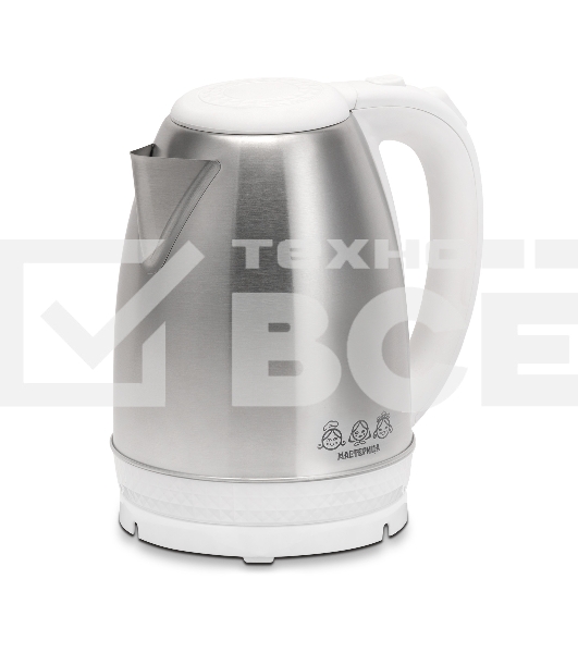 Чайник электрический Мастерица EK-1801М 1,8л, нержавейка, белый (12)