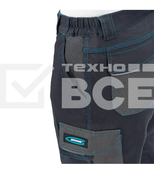 Брюки профессиональные рабочие, 97% хлопок 3% спандекс, XL Gross