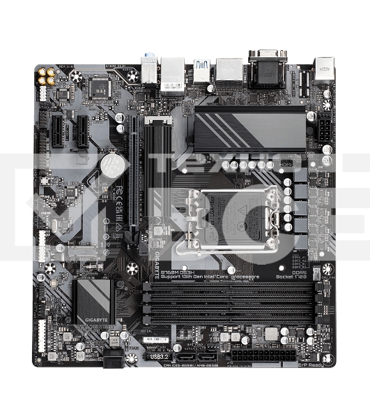 Материнская плата Gigabyte B760M DS3H, LGA 1700, Intel B760, 4xDDR5, 4xSATA, 2xM.2, 1xPCIe 4.0 x16, 2xPCIe x1, 1xHDMI, 1xVGA, 2xDP, 1x 2.5Gb LAN, 3xUSB-A 3.2 Gen 1, 1xUSB-C 3.2 Gen 2, 2xUSB-A 2.0, 3x3.5 мм, 7.1, mATX