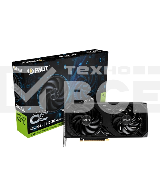 Видеокарта Palit RTX4070 DUAL OC NVIDIA GeForce RTX 4070 12Gb 192bit GDDR6 1920/20000 HDMIx1 DPx3 HDCP Ret