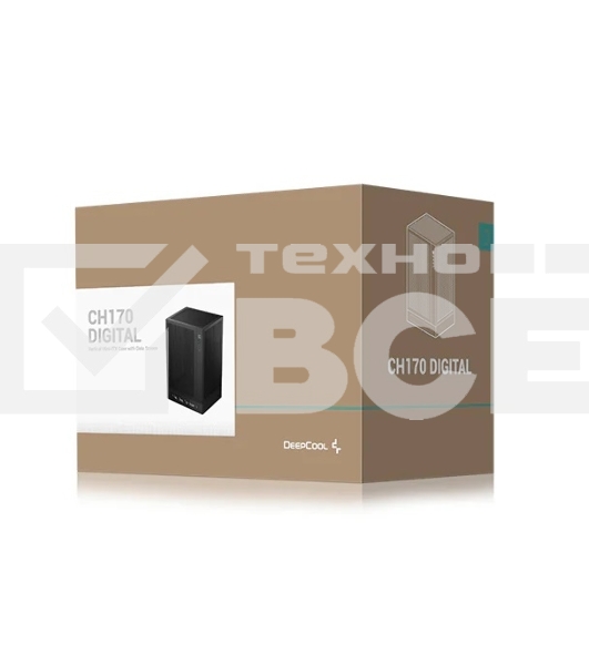 Компьютерный корпус Deepcool CH170 DIGITAL черный без БП mATX 1x120mm 1xUSB2.0 1xUSB3.0 audio bott PSU