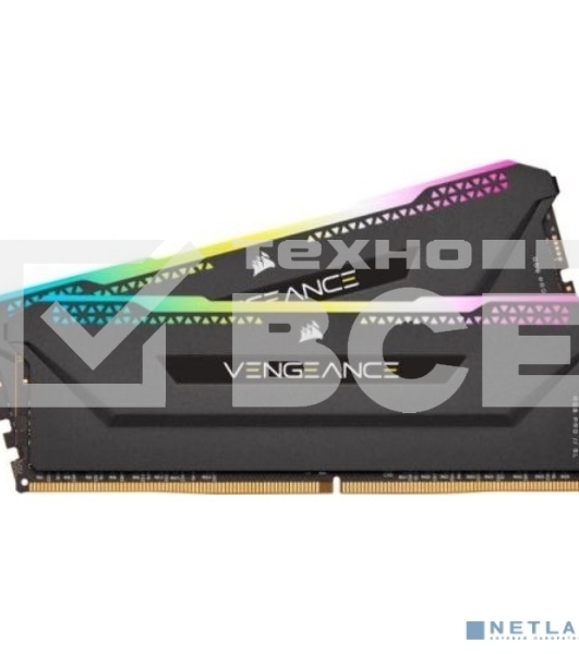 Оперативная память Corsair Vengeance RGB Pro SL, DDR4, 32GB (2x16GB), 3200 MHz, CL16, DIMM, с радиатором, ARGB, черный