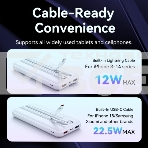 Портативный аккумулятор Vention Power Bank 10000mAh(Micro-USB/C/A/A) со встроенными кабелями 22.5W белый с LED Дисплеем, шт., фото7