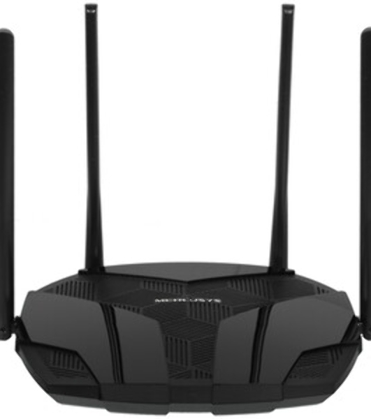 Двухдиапазонный роутер MERCUSYS MR80X AX3000 Wi-Fi 6, до 574 Мбит/с на 2,4 ГГц + до 2402 Мбит/с на 5 ГГц,4 фиксированные внешние антенны, 3 гигабитных порта LAN, 1 гигабитный порт WAN