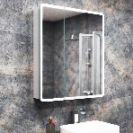Зеркальный шкаф Bau Stil 70х80, LED подсветка, сенсор, плавное закрывание, оборачиваемый, фото6