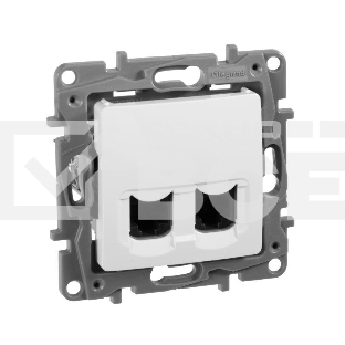 Двойная розетка RJ 45 - категория 5е - UTP - Etika - белый