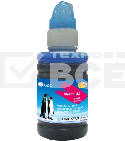 Чернила G&G GG-T6735LC светло-голубой100мл для Epson L800, L805, L810, L850