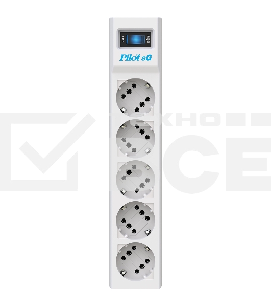Сетевой фильтр ZIS PILOT Surge protector Pilot SG5 5 outlets (GP), 10A / 2.2kVt, automatic circuit-breaker, 10 m