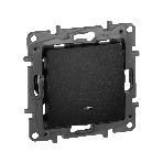 Выключатель одноклавишный с подсветкой/индикацией, автоматические клеммы, Etika, 10AX, 250В~, антрацит Выключатель одноклавишный с подсветкой/индикацией, автоматические клеммы, Etika, 10AX, 250В~, антрацит, фото2