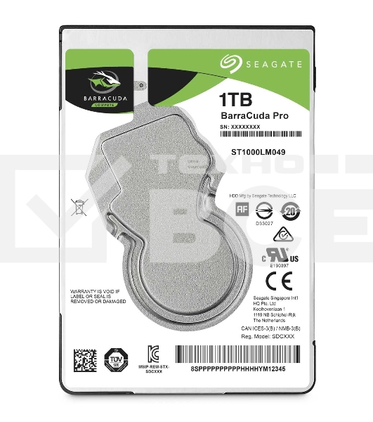 Жесткий диск Seagate HDD Mobile Barracuda25 Guardian (2.5'/ 1TB/ SATA 6Gb/s/ rmp 7200)