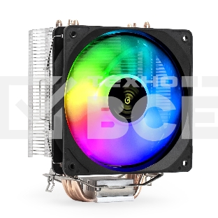Кулер для процессора ExeGate Wizard EXX400V2-PWM.FRGB серебристый, 120 мм, алюминий/медь, 2400 об/мин, 24 дБ, 4 pin, 140 Вт, 155 мм