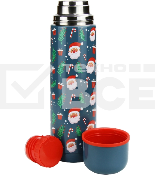 Термос Starwind New Year 12-1000 1 л. зеленый/рисунок