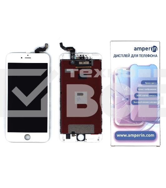 Дисплей Amperin для Apple iPhone 6S Plus в сборе с тачскрином (IPS), белый