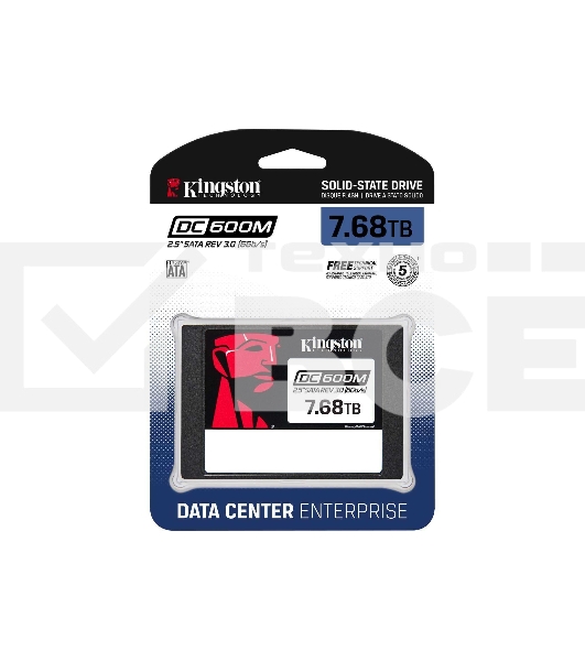 Накопитель SSD Kingston DC600M, 7680 ГБ, SATA III, R/W 560/530 МБ/с