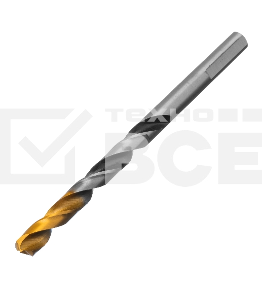 Сверло спиральное по металлу 7,0 x 109мм, Р6М5, Golden Tip, многогранная заточка Denzel