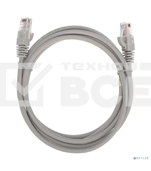Патч-корд Rexant U/UTP, CAT 5e, RJ45-RJ45, 26AWG, ZH нг(А)-HF, серый, 2м