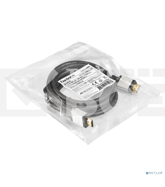 Кабель HDMI ExeGate EX-CC-HDMI8K-3.0 (19M/19M, v2.1, 3м, 8K UHD, Ethernet, позолоченные контакты)
