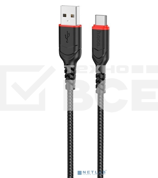 Кабель USB Type-C/HOCO HC-44920 X59/1m/2.4A/Нейлон/Black