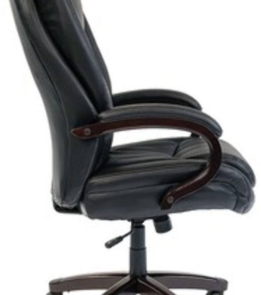 Кресло Chairman 408 черный, кожа, 120 кг, механизм качания