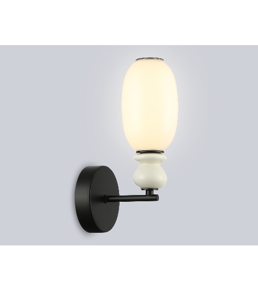 Настенный светильник Ambrella light LH53148 BK/FR черный/белый 6W 3000K 100*165*310