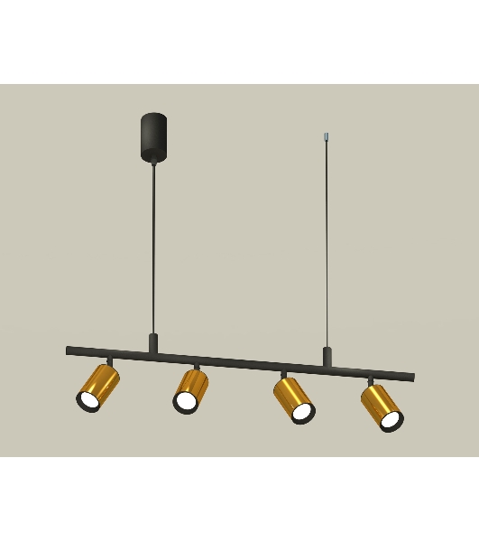 Светильник Ambrella light XB9002300/4 SBK/PYG черный песок/золото желтое полированное MR16 GU5.3 (С9002, С6327, N6102)