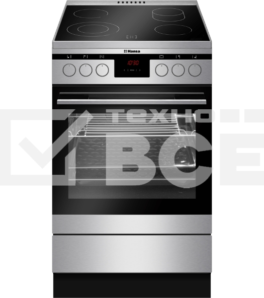 Плита электрическая Hansa FCCX58225 серебристый, конфорок 4 шт, духовка 65 л, 50 см x 85 см x 60 см