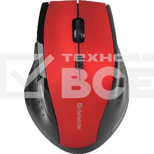 Мышь беспроводная Defender Accura MM-365 красный, 1600 dpi, радиоканал, USB, кнопки - 6