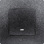 Выключатель одноклавишный с подсветкой/индикацией, автоматические клеммы, Etika, 10AX, 250В~, антрацит Выключатель одноклавишный с подсветкой/индикацией, автоматические клеммы, Etika, 10AX, 250В~, антрацит, фото 1