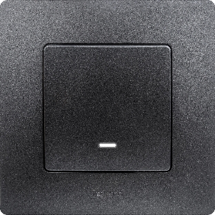 Выключатель одноклавишный с подсветкой/индикацией, автоматические клеммы, Etika, 10AX, 250В~, антрацит Выключатель одноклавишный с подсветкой/индикацией, автоматические клеммы, Etika, 10AX, 250В~, антрацит