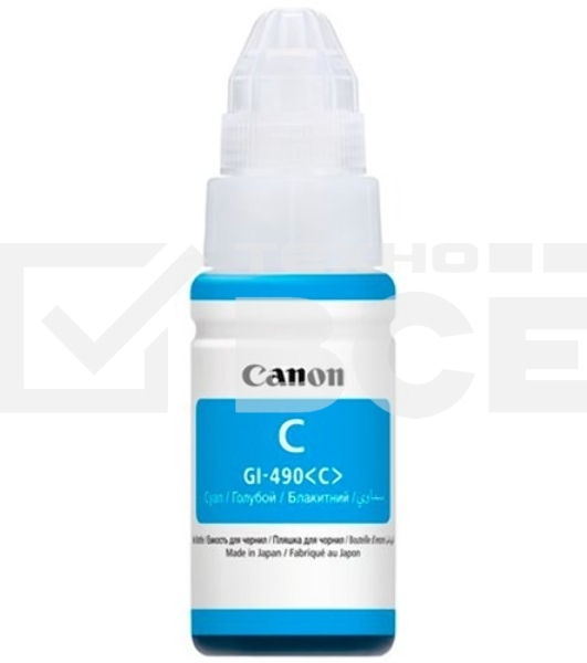 Чернила Canon GI-490C 0664C001 голубой (70 мл) для Canon Pixma G1400/2400/3400