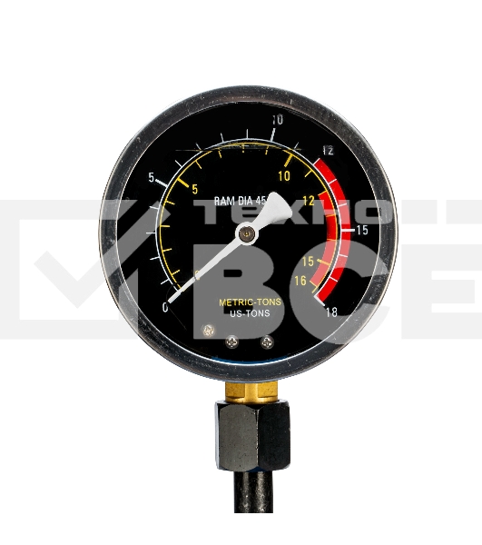 Пресс гидравлический с манометром и педалью, 12 т (комплект из 2 частей) Stels