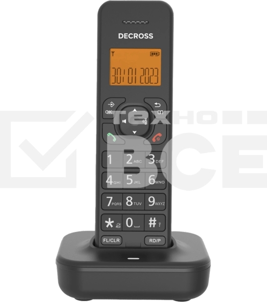 Радиотелефон Dect Decross DC1102B черный АОН