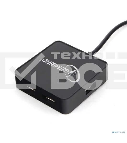 Концентратор USB 2.0 Gembird UHB-242, 4 порта, блистер, черный