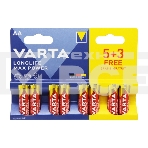 Батарея Varta LongLife Max Power Alkaline LR6 BL5+3 AA (8шт) блистер, фото2
