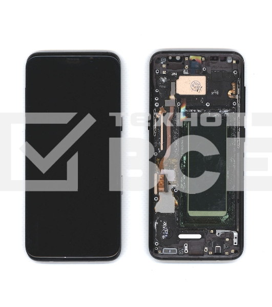 Дисплей для Samsung Galaxy S8 SM-G950F в сборе с тачскрином и рамкой OLED черный