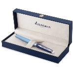 Ручка роллер Waterman Hemisphere Colour Blocking (2179926) Blue CT F черн. черн. подар.кор., фото2