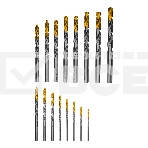 Набор сверл по металлу Denzel 1-10 мм, Р6М5-TiN, Golden Tip, 19 шт 723003, фото7